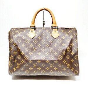 Authentic Louis Vuitton Speedy 35 Brown Monogram Hand Bag mn679-030726